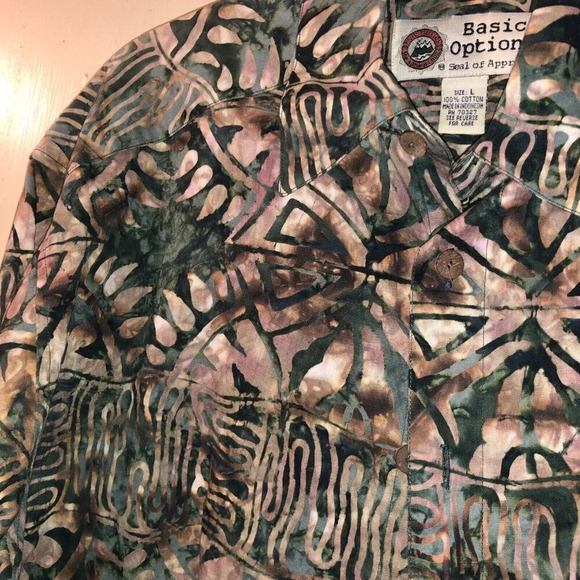 Tribal Hawaiian Shirt Tall Men’s L Casual Basic Options Excellent Condition - Picture 3 of 5